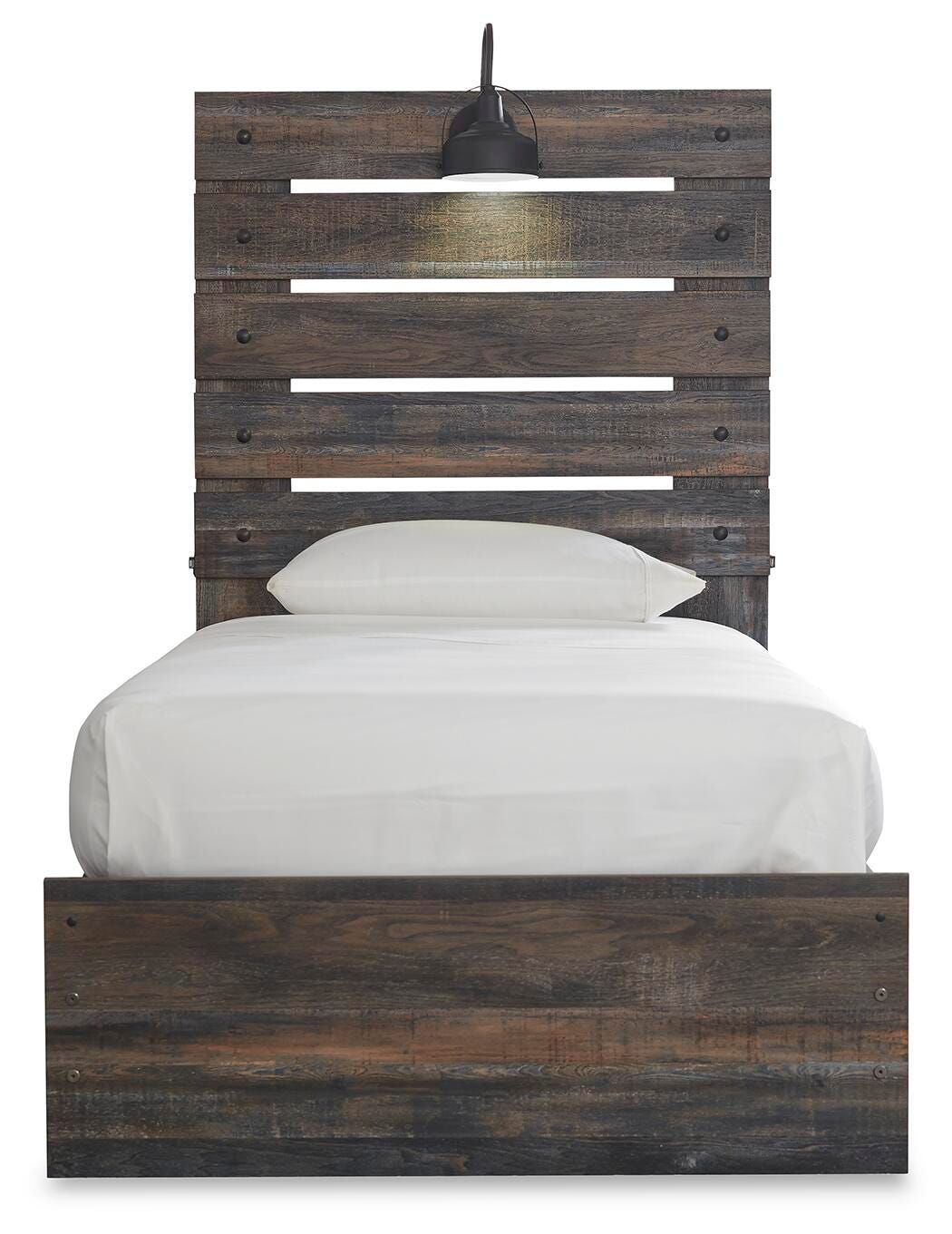 Drystan Twin Panel Bed with 4 Storage Drawers with Mirrored Dresser and Chest in Multi from Ashley Furniture - Luna Furniture