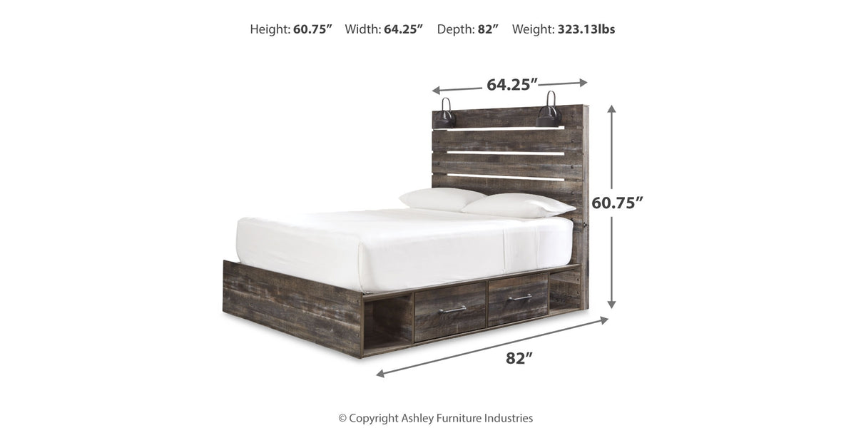 Drystan Multi Queen Panel Bed with Storage, Dresser and Mirror from Ashley - Luna Furniture