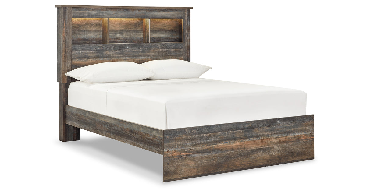 Drystan Full Bookcase Bed with Mirrored Dresser, Chest and 2 Nightstands in Multi from Ashley - Luna Furniture