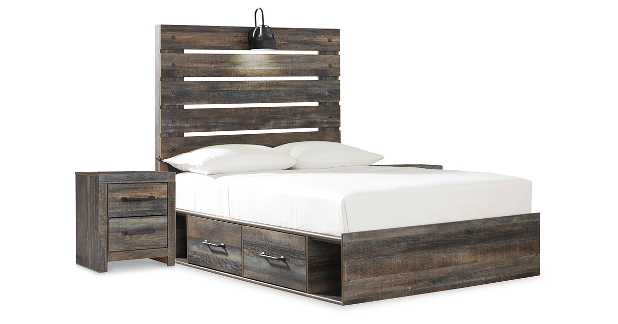 Drystan Multi Full Panel Bed and 2 Nightstands from Ashley Furniture - Luna Furniture