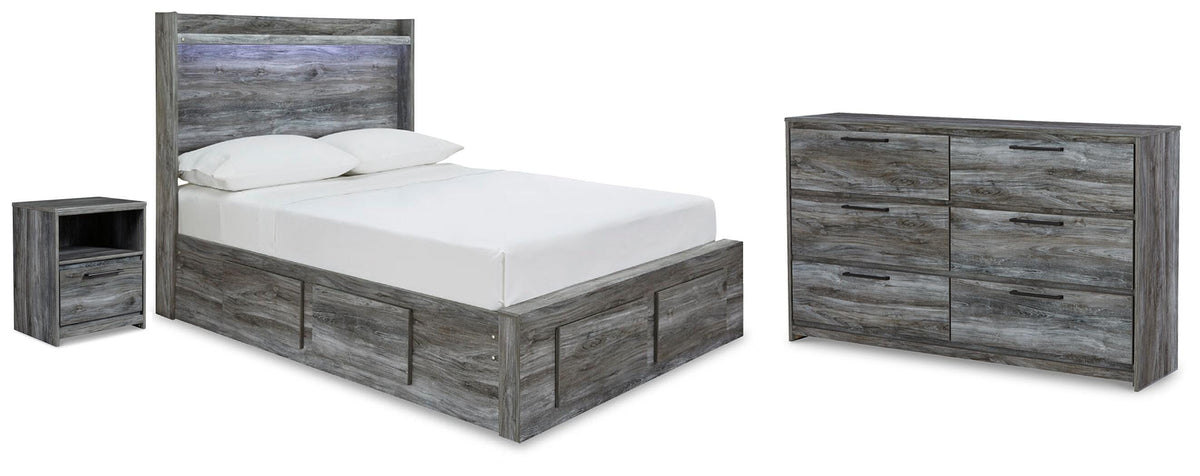 Baystorm Gray Full Panel Storage Bed, Dresser and Nightstand from Ashley - Luna Furniture