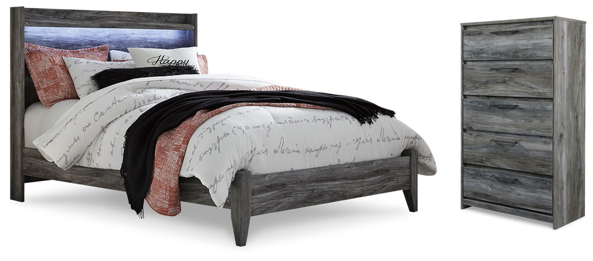 Baystorm Smoky Gray Queen Panel Bed and Chest from Ashley - Luna Furniture