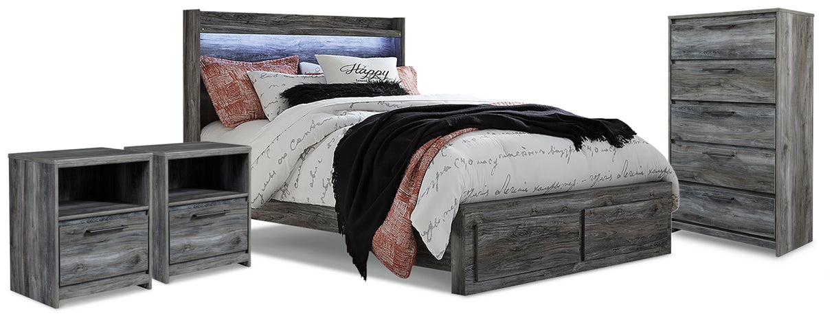 Baystorm King Panel Storage Bed, Chest and 2 Nightstands from Ashley - Luna Furniture