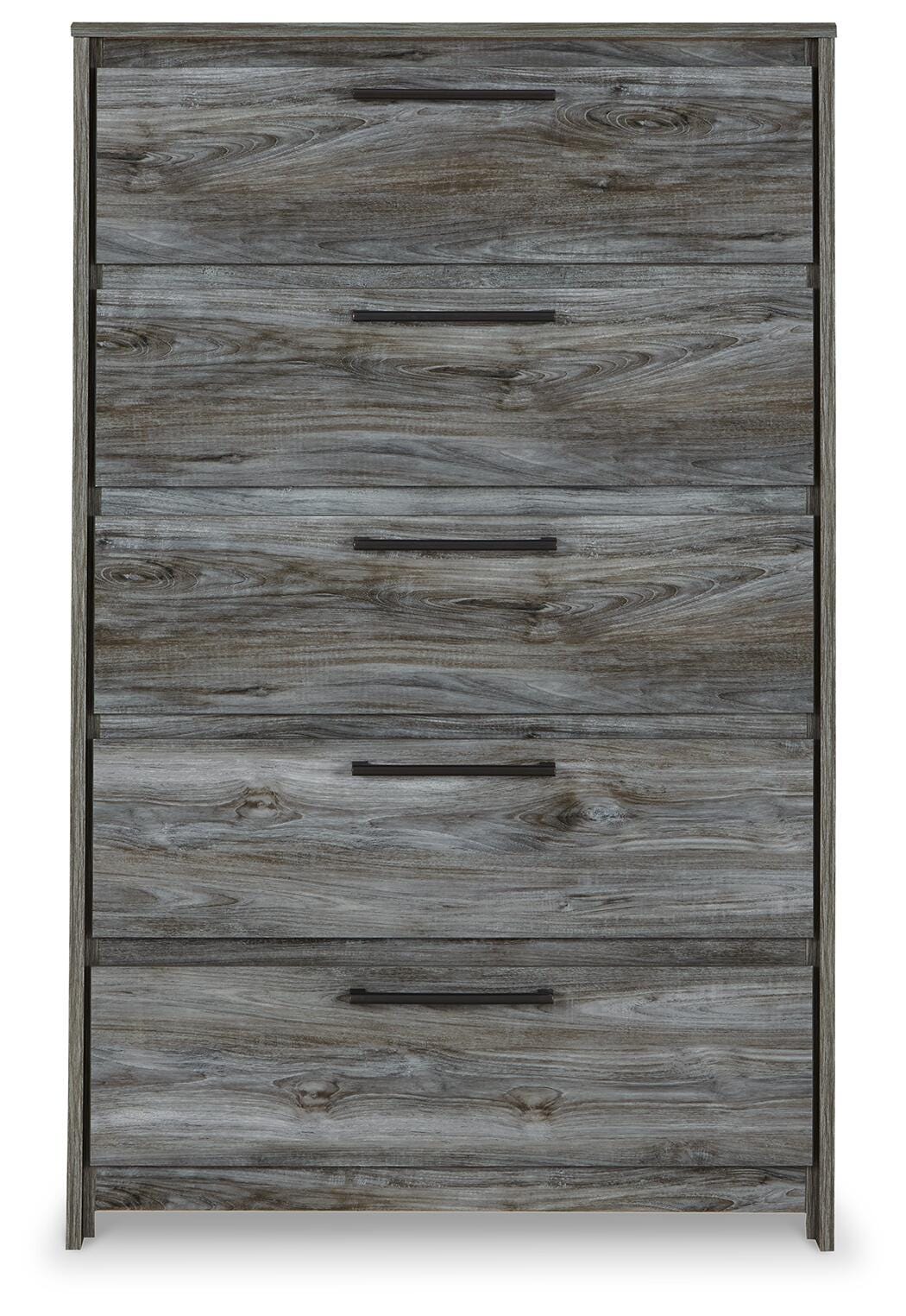 Baystorm Gray King Panel Bed, Dresser, Mirror, Chest and Nightstand