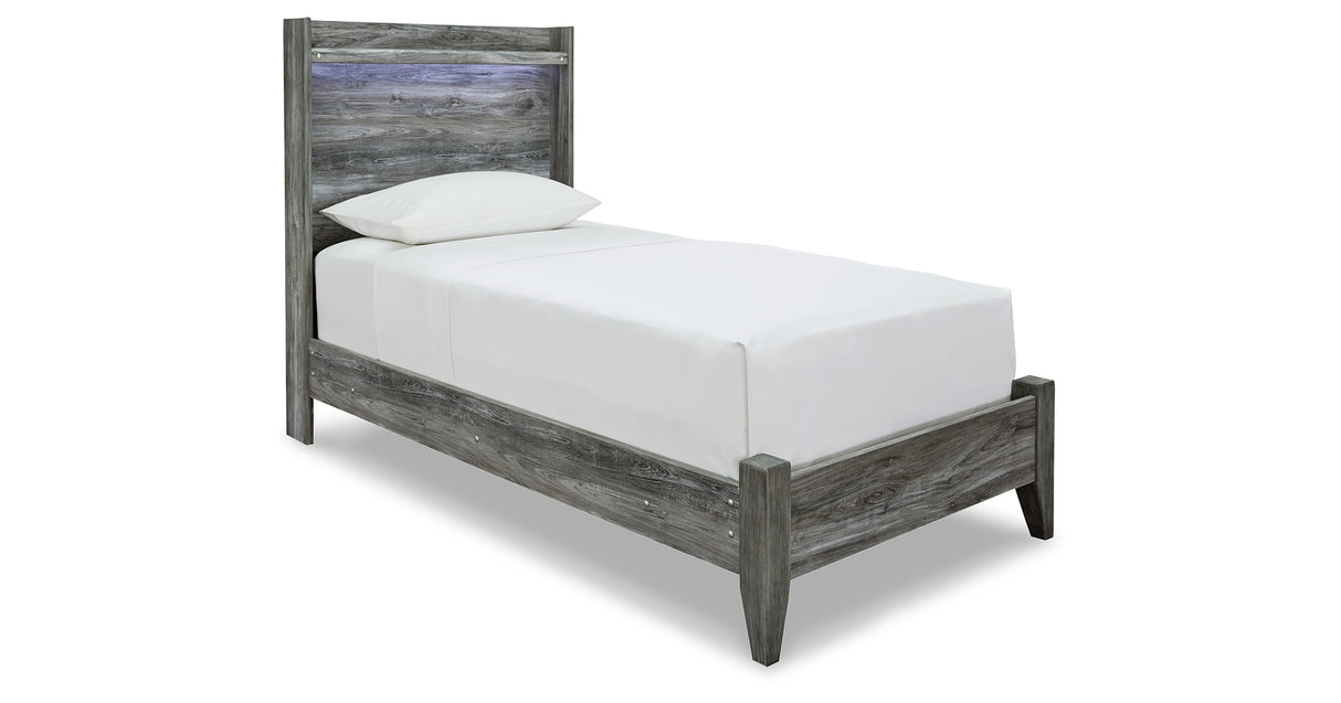 Baystorm Twin Panel Bed with Dresser in Gray from Ashley - Luna Furniture