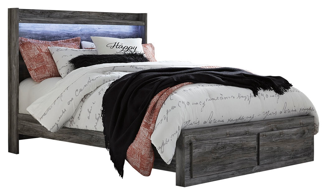 Baystorm Gray Queen Panel Storage Bed with Mirrored Dresser and Nightstand from Ashley - Luna Furniture