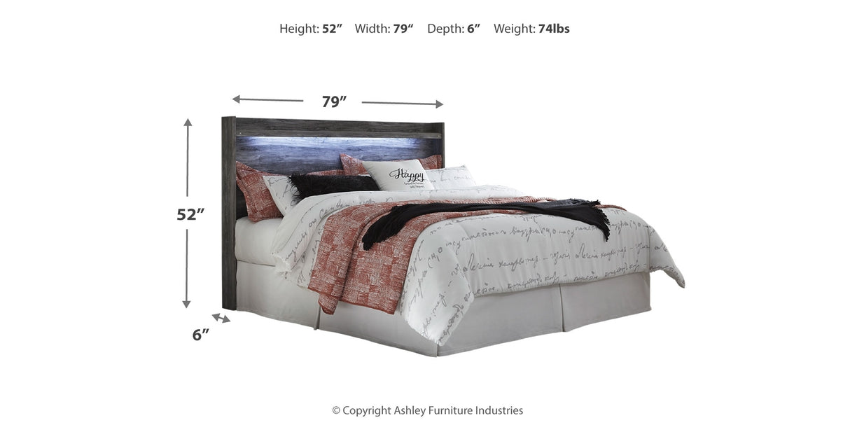 Baystorm King Panel Headboard Bed with Dresser in Gray from Ashley Furniture - Luna Furniture