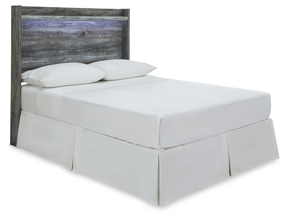 Baystorm Full Panel Headboard with Mirrored Dresser and Nightstand in Gray from Ashley - Luna Furniture