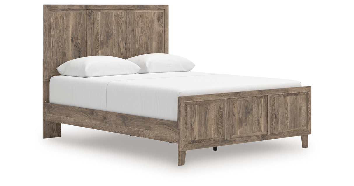 Rusticott Queen Panel Bed with Dresser and Nightstand in Brown from Ashley Furniture - Luna Furniture