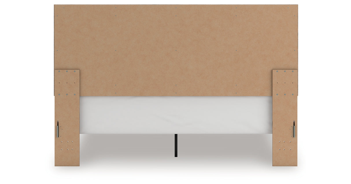 Rusticott King Panel Bed with Mirrored Dresser in Brown from Ashley - Luna Furniture