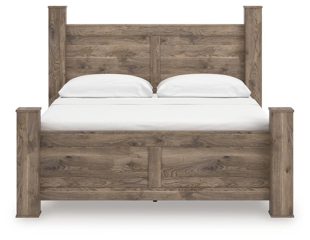Rusticott Brown King Poster Bed, Dresser and Nightstand from Ashley - Luna Furniture