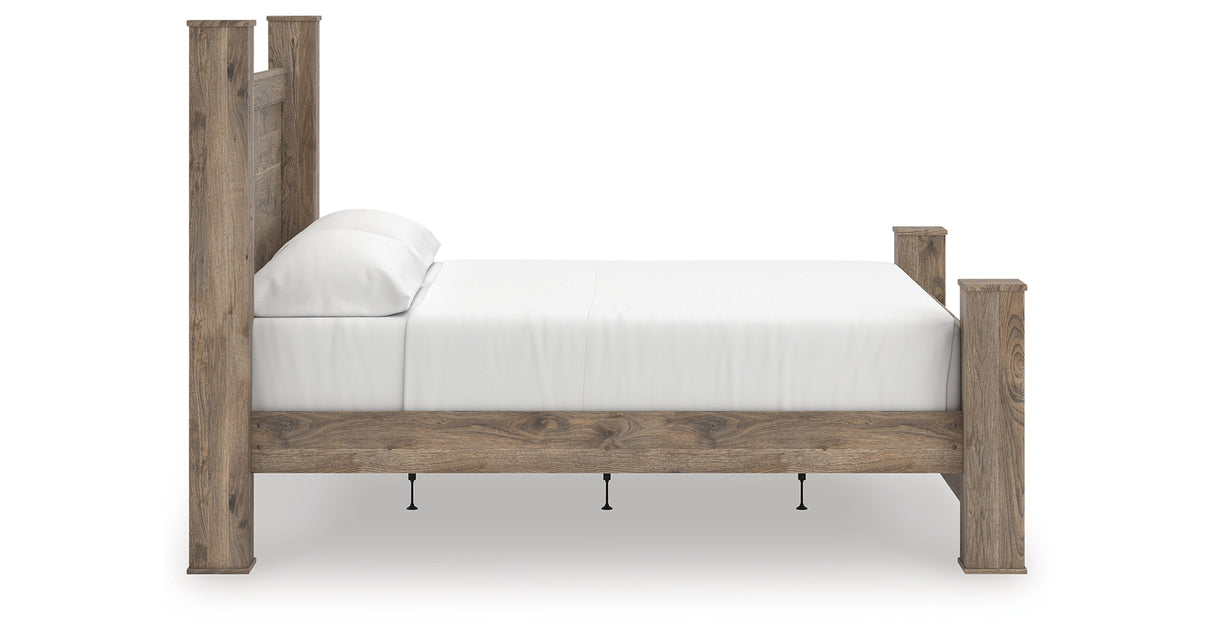 Rusticott California King Poster Bed with Dresser and Nightstand in Brown from Ashley - Luna Furniture