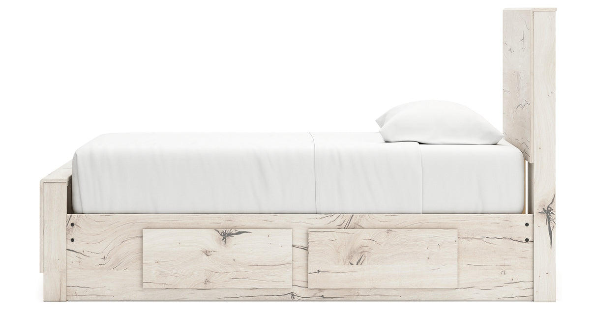 Lawroy Twin Panel Bed with Nightstand in Light Natural from Ashley Furniture - Luna Furniture