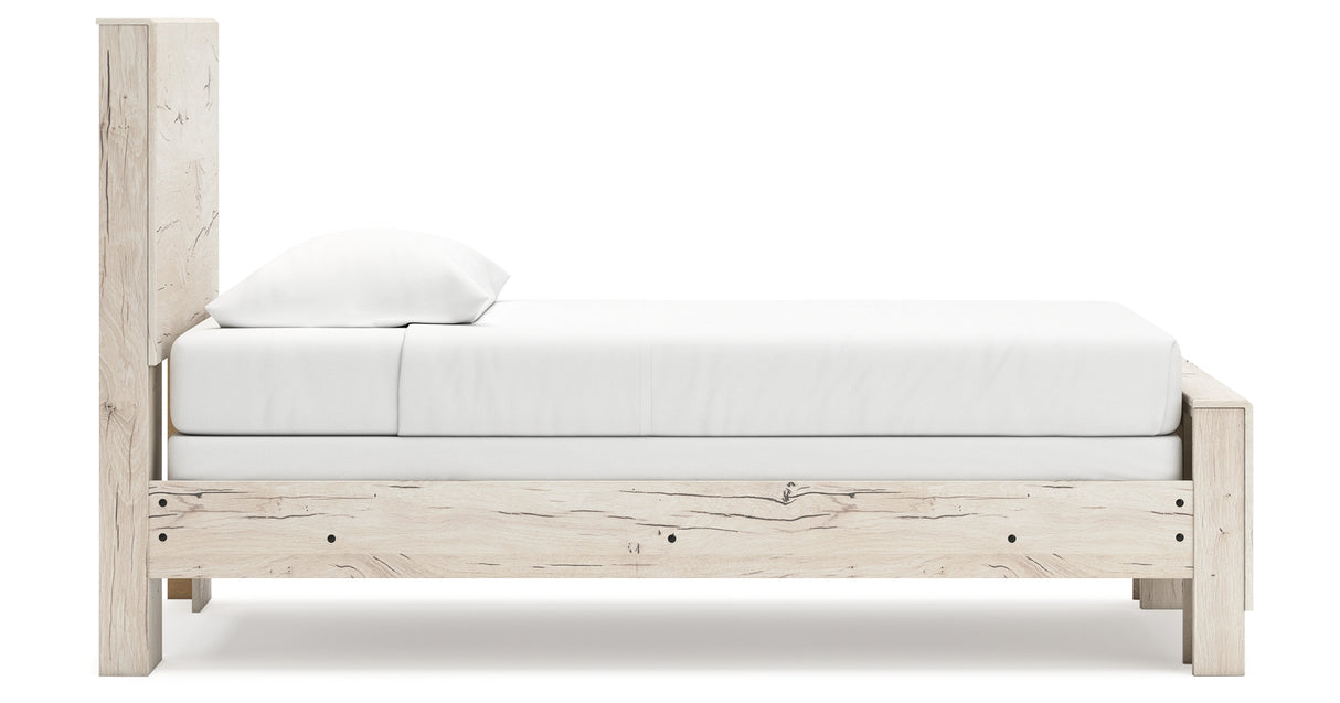 Lawroy Twin Panel Bed with Dresser and 2 Nightstands in Light Natural from Ashley - Luna Furniture