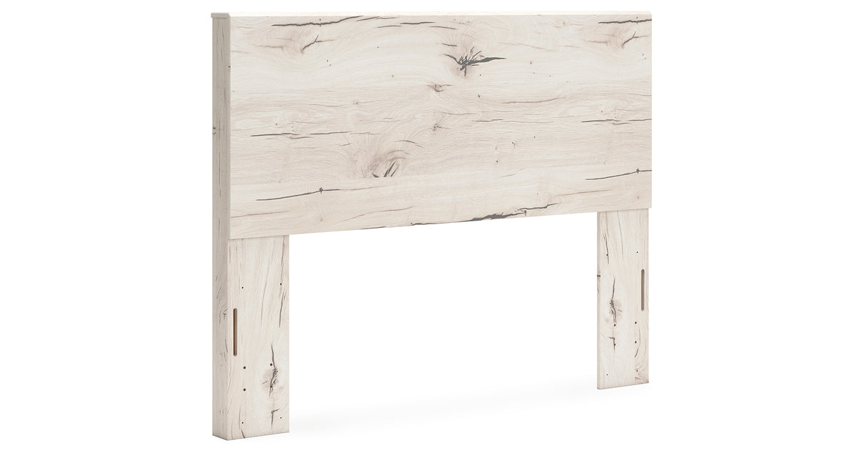 Lawroy Queen Panel Headboard with Mirrored Dresser and Chest in Light Natural from Ashley - Luna Furniture