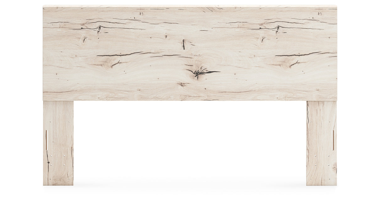 Lawroy King Panel Headboard with 2 Nightstands in Light Natural from Ashley - Luna Furniture