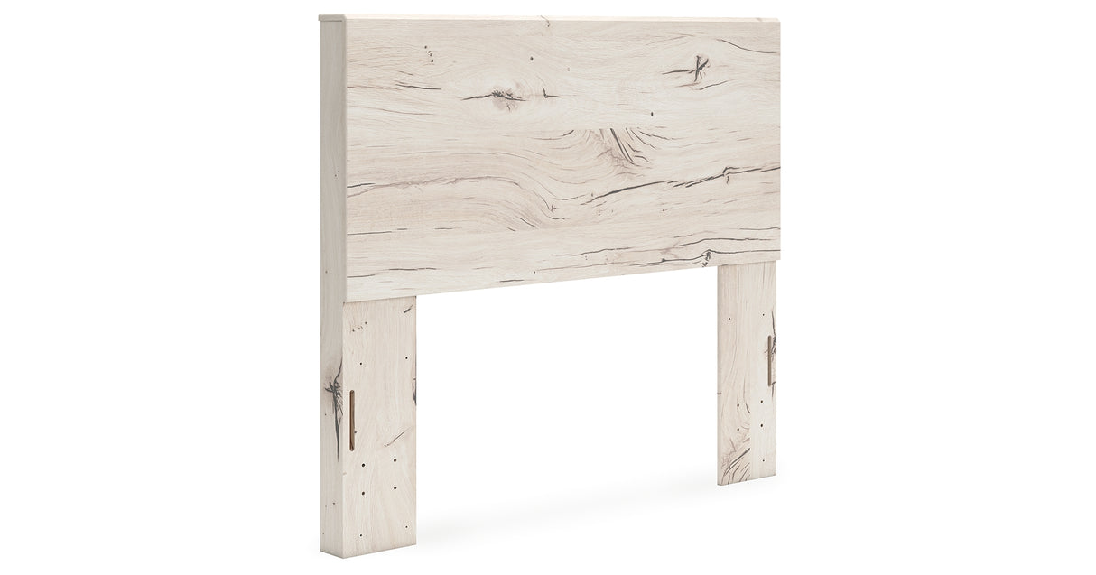 Lawroy Full Panel Headboard with Mirrored Dresser and Nightstand in Light Natural from Ashley - Luna Furniture