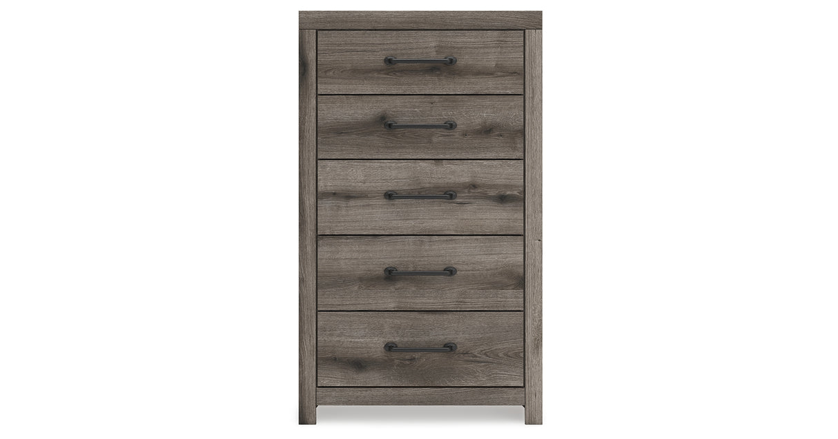 Graystorm Full Panel Bed with Storage with Mirrored Dresser and Chest in Brown Gray from Ashley Furniture - Luna Furniture