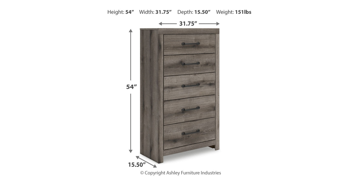 Graystorm Full Panel Bed with Storage with Mirrored Dresser and Chest in Brown Gray from Ashley Furniture - Luna Furniture