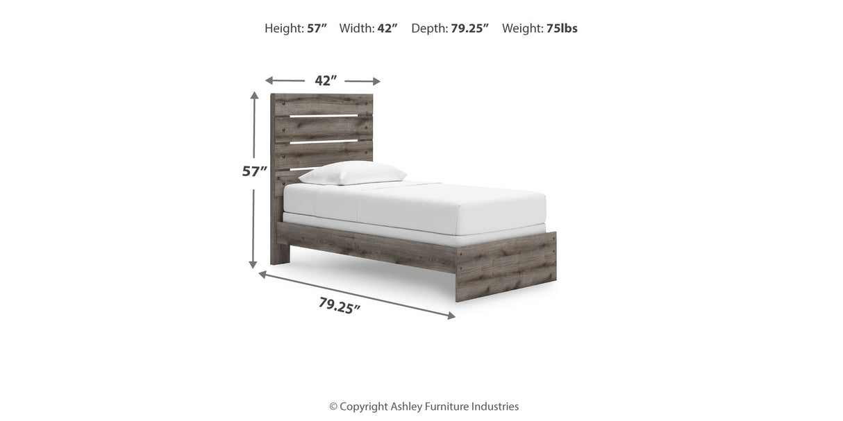 Graystorm Twin Panel Bed with Dresser and Nightstand in Brown Gray from Ashley Furniture - Luna Furniture