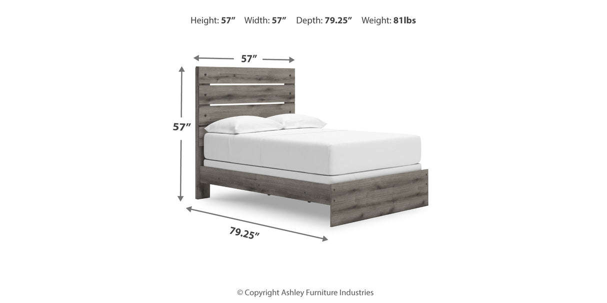 Graystorm Full Panel Bed with Mirrored Dresser in Brown Gray from Ashley Furniture - Luna Furniture