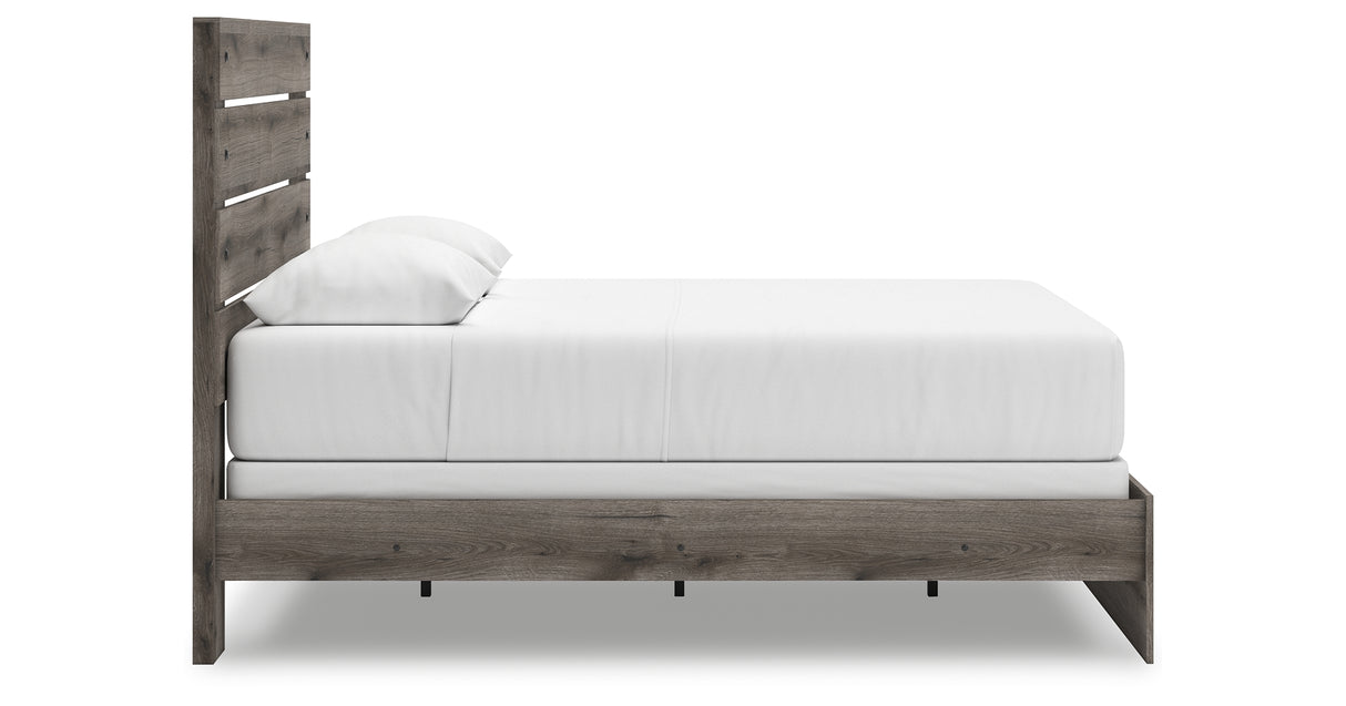 Graystorm Queen Panel Bed with Mirrored Dresser and 2 Nightstands in Brown Gray from Ashley - Luna Furniture