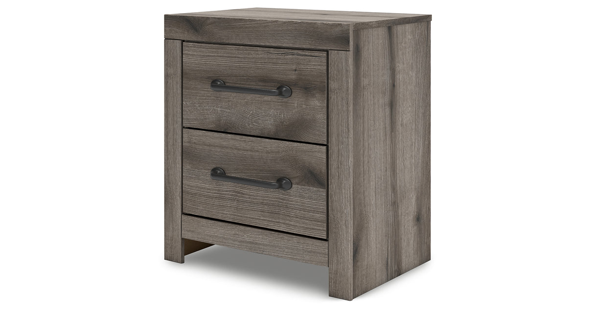 Graystorm King Panel Bed with Mirrored Dresser and 2 Nightstands in Brown Gray from Ashley - Luna Furniture
