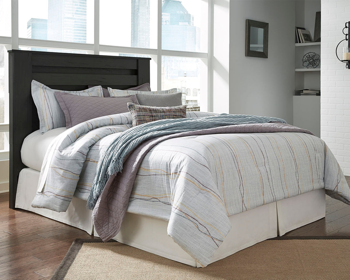 Brinxton Charcoal King Panel Bed, Dresser and Mirror from Ashley - Luna Furniture