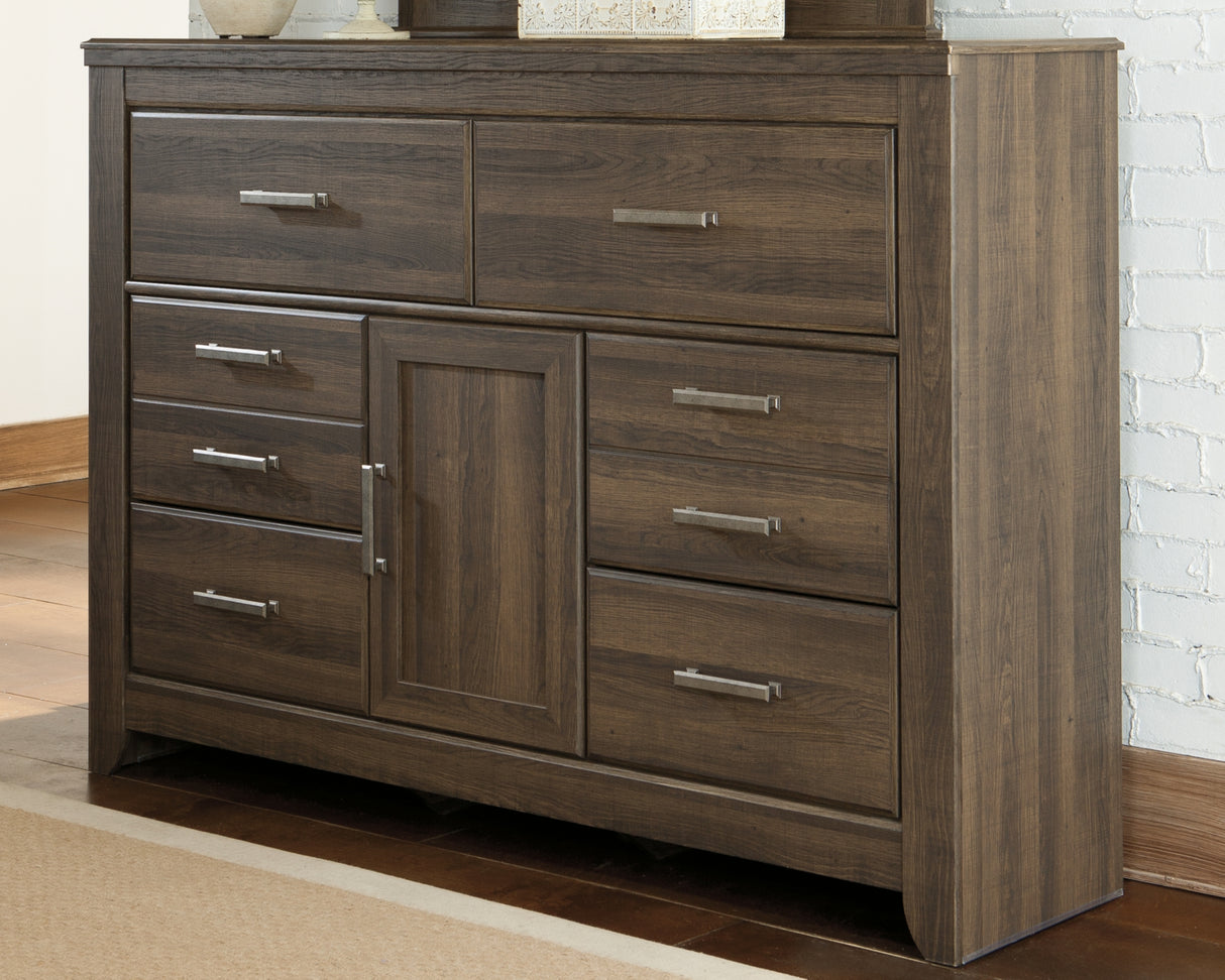 Juararo Dark Brown Dresser, Chest and Nightstand from Ashley - Luna Furniture