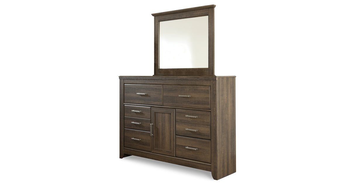 Juararo Dark Brown Dresser and Mirror from Ashley Furniture - Luna Furniture