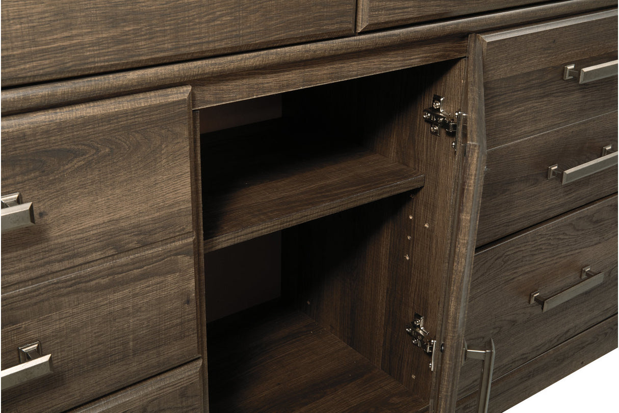 Juararo Dark Brown Dresser and Mirror from Ashley - Luna Furniture