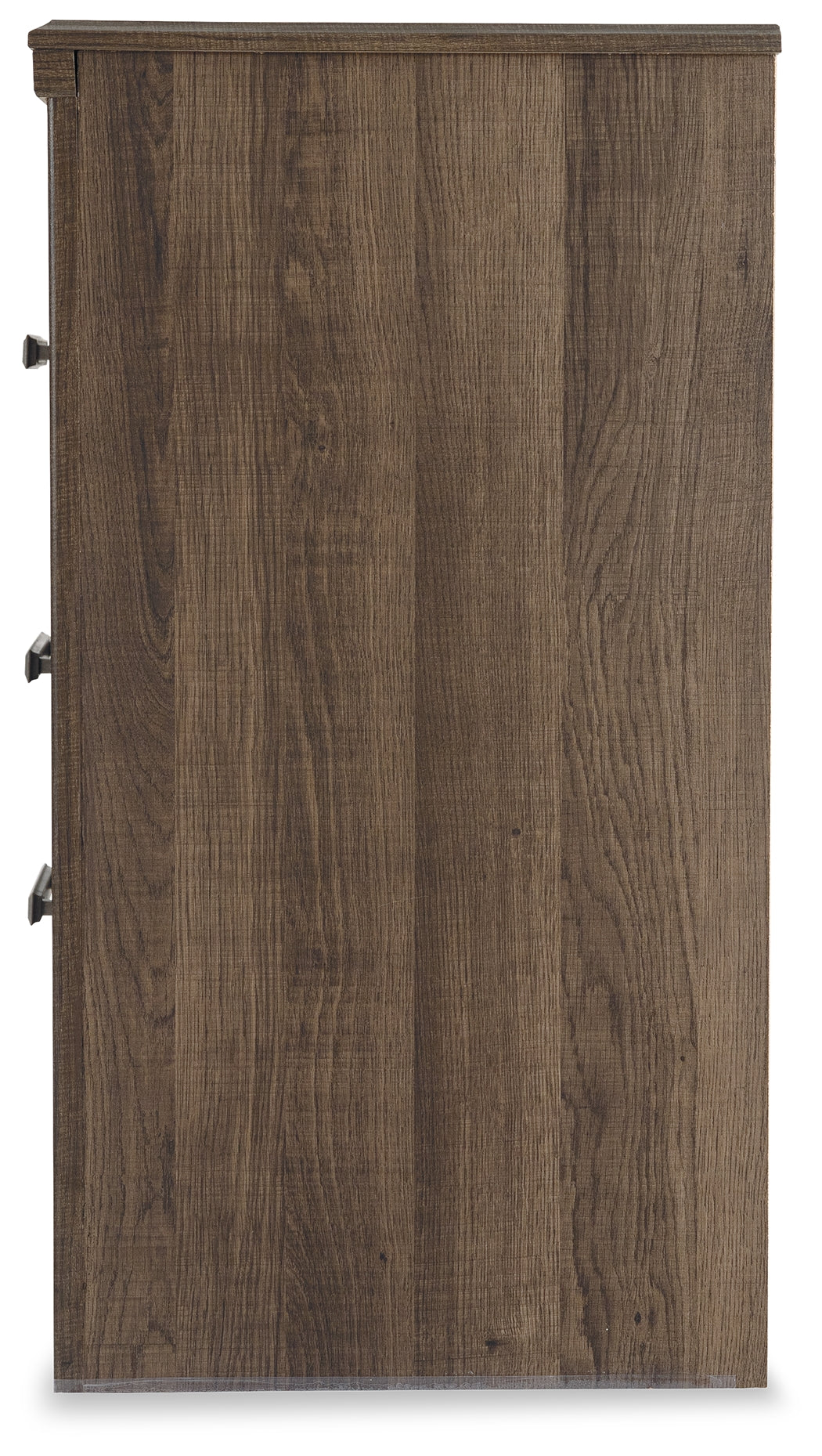 Juararo California King Panel Bed with Mirrored Dresser, Chest and Nightstand in Dark Brown from Ashley - Luna Furniture