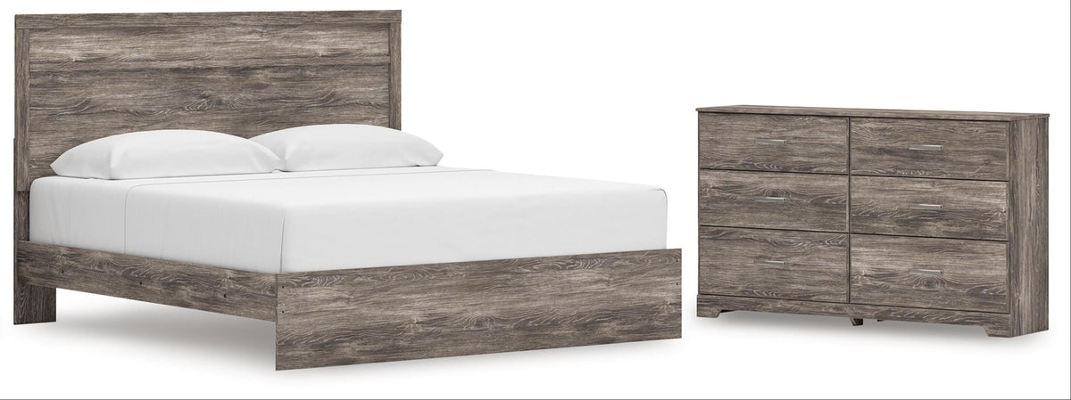 Ralinksi Gray King Panel Bed with Dresser from Ashley - Luna Furniture