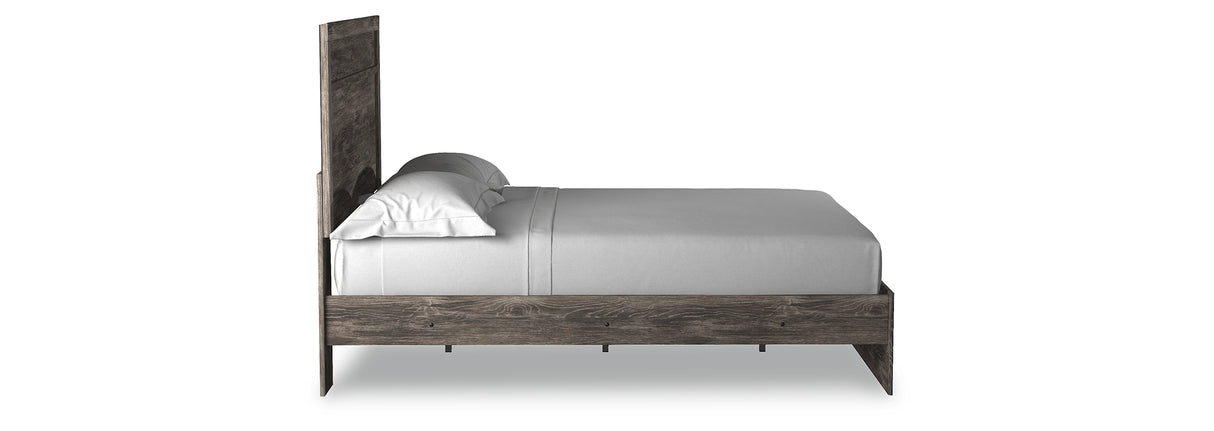 Ralinksi Queen Panel Bed with Mirrored Dresser, Chest and Nightstand in Gray from Ashley - Luna Furniture