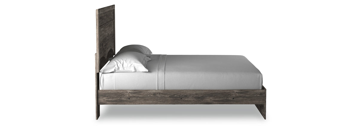 Ralinksi King Panel Bed with Mirrored Dresser, Chest and 2 Nightstands in Gray from Ashley Furniture - Luna Furniture
