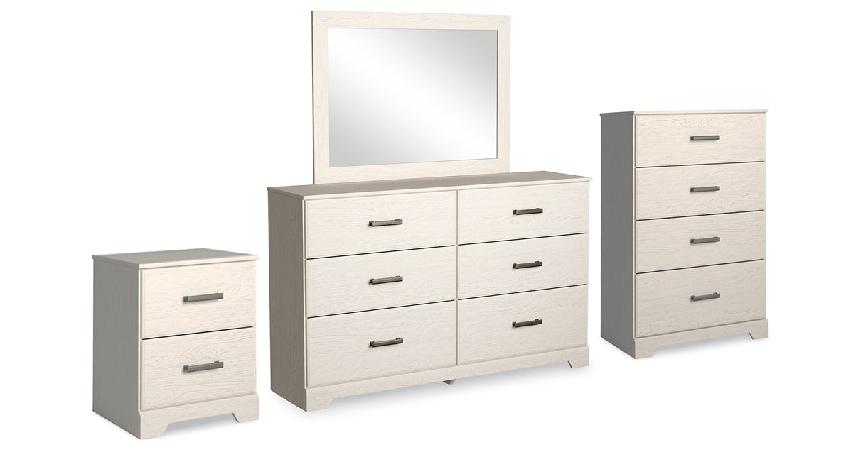 Stelsie White Dresser, Mirror, Chest and Nightstand from Ashley - Luna Furniture