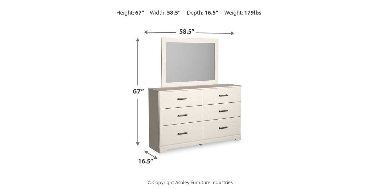 Stelsie White Dresser and Mirror from Ashley - Luna Furniture