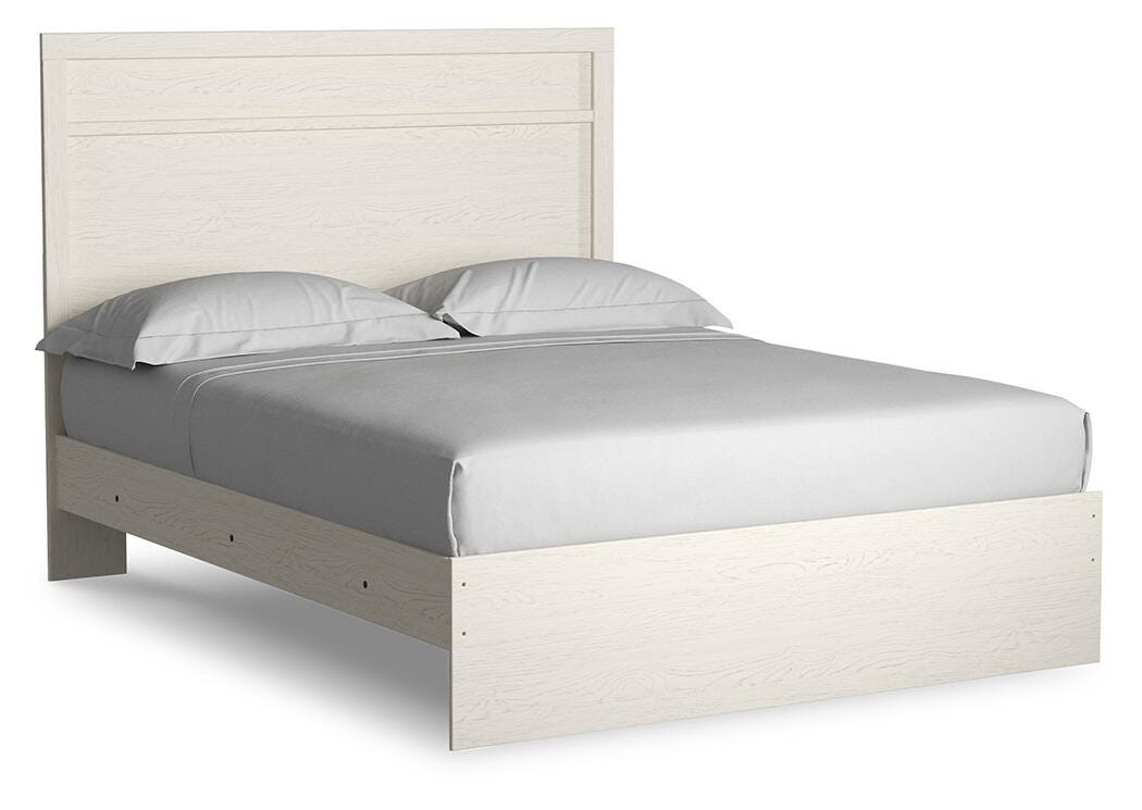 Stelsie White Queen Panel Bed with Dresser, Mirror and Nightstand from Ashley Furniture - Luna Furniture