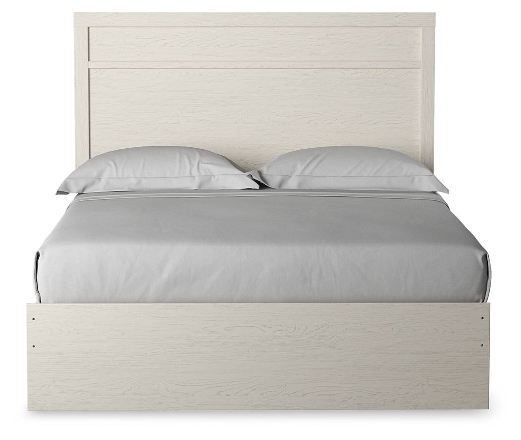 Stelsie White Queen Panel Bed with Dresser, Mirror and Nightstand from Ashley Furniture - Luna Furniture