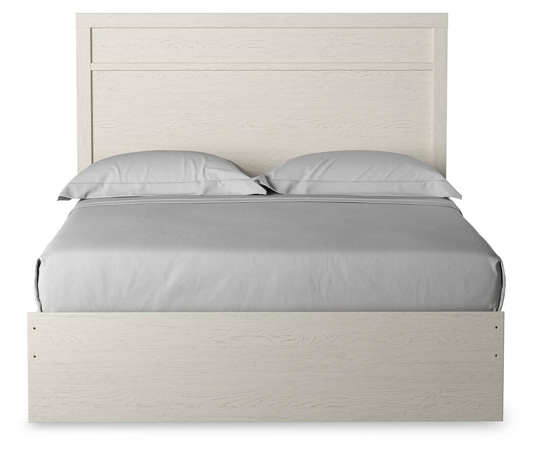 Stelsie White Queen Panel Bed with Dresser, Mirror and Nightstand from Ashley Furniture - Luna Furniture