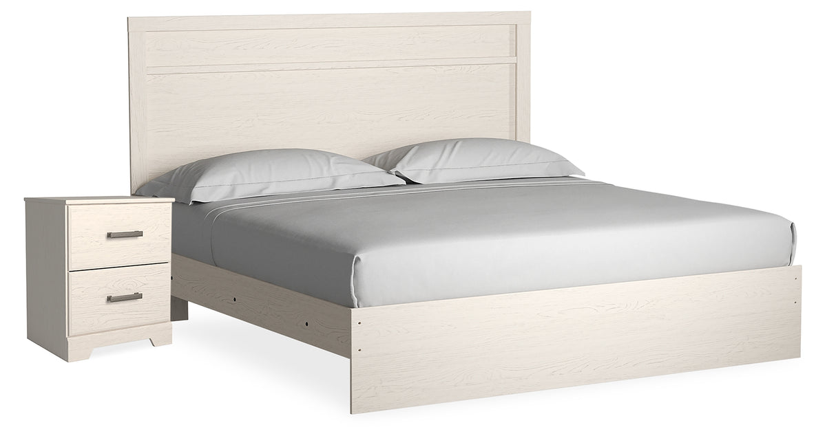 Stelsie White Panel Bed and Nightstand from Ashley Furniture - Luna Furniture