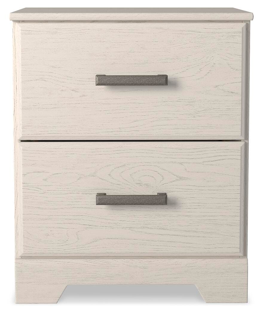 Stelsie White Panel Bed and Nightstand from Ashley Furniture - Luna Furniture