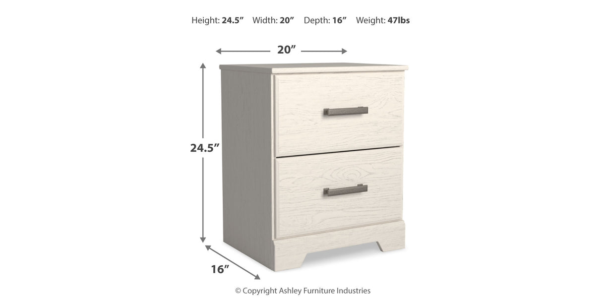 Stelsie White Panel Bed and Nightstand from Ashley Furniture - Luna Furniture