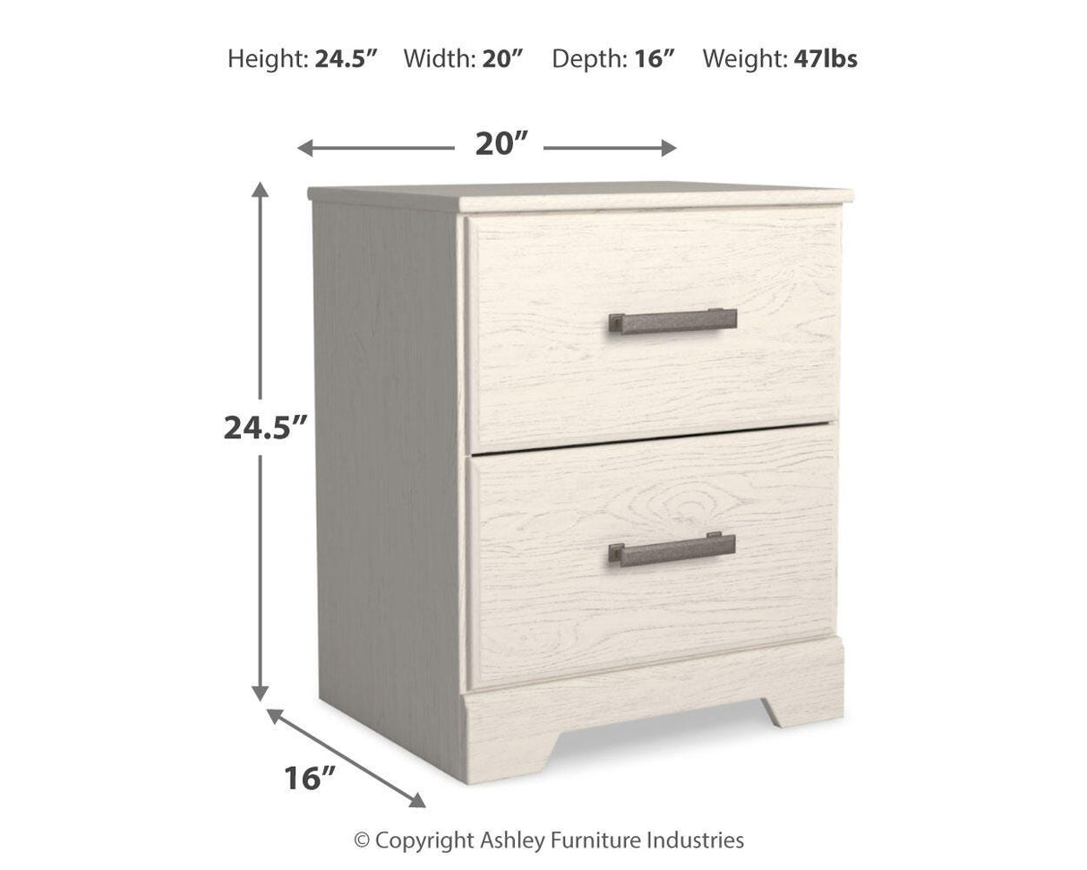 Stelsie White Panel Bed and Nightstand from Ashley Furniture - Luna Furniture