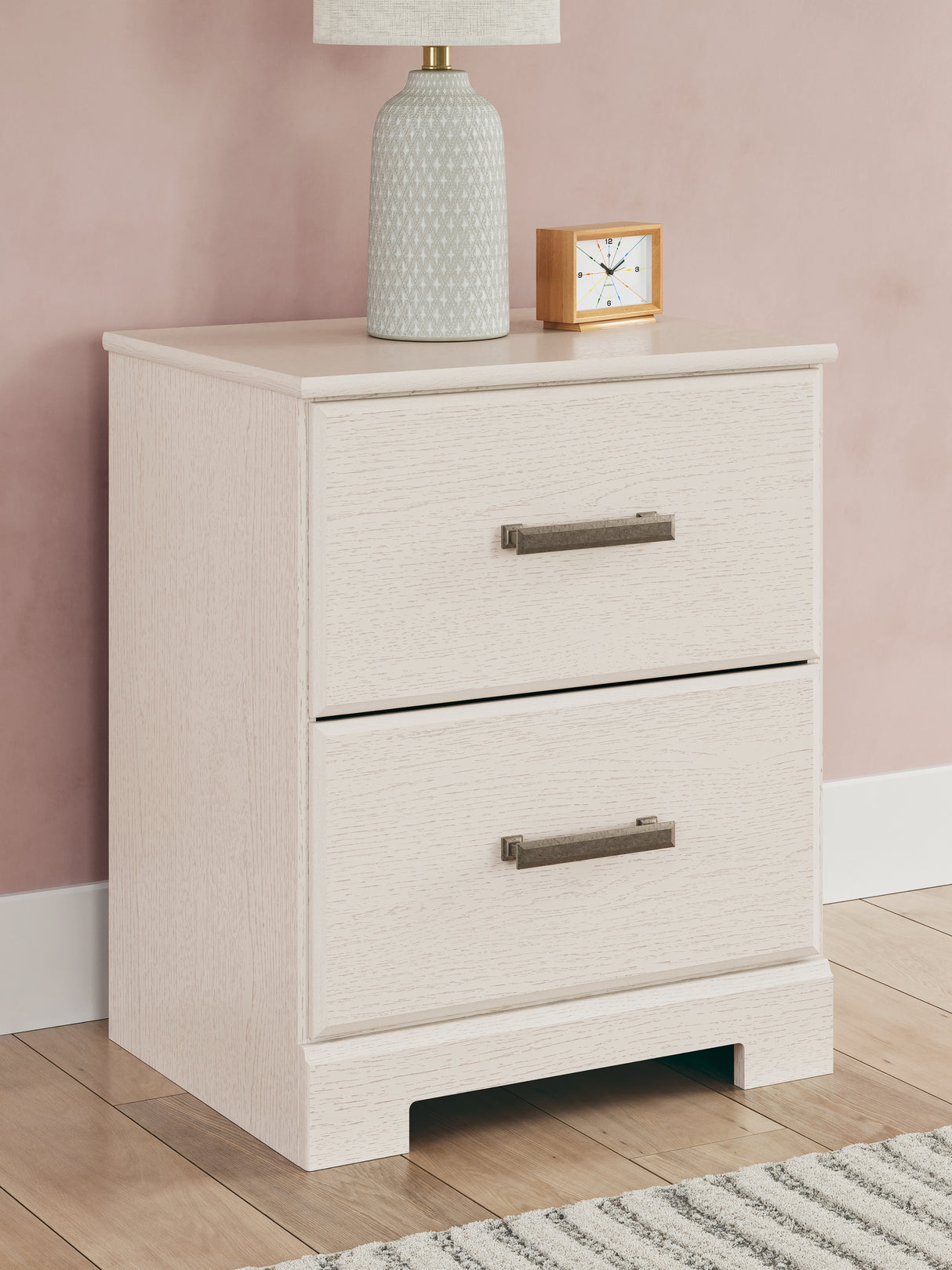 Stelsie White Panel Bed and Nightstand from Ashley Furniture - Luna Furniture