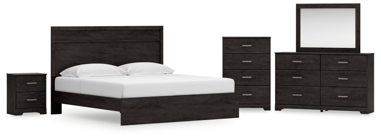 Belachime King Panel Bed, Dresser, Mirror, Chest and Nightstand from Ashley Furniture - Luna Furniture