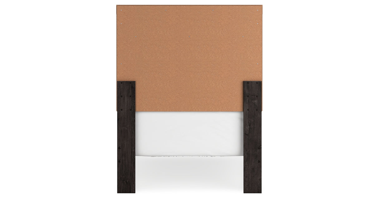 Belachime Twin Panel Bed with Nightstand in Charcoal from Ashley Furniture - Luna Furniture