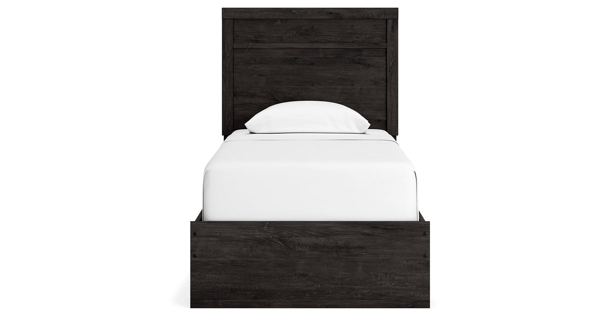 Belachime Twin Panel Bed with Dresser in Charcoal from Ashley Furniture - Luna Furniture