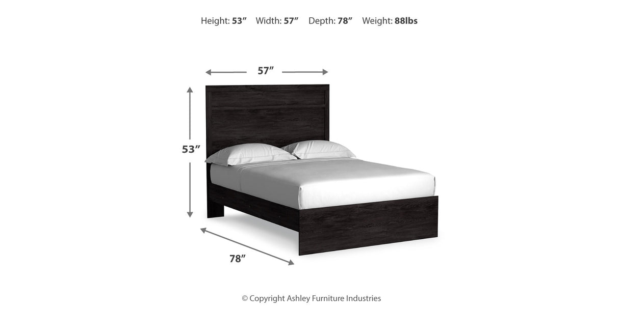 Belachime Charcoal Full Panel Bed with Dresser, Chest and 2 Nightstands from Ashley Furniture - Luna Furniture