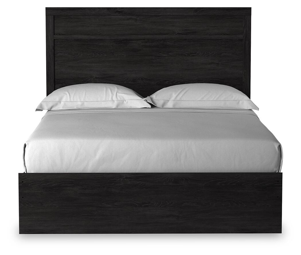 Belachime Charcoal Queen Panel Bed, Dresser, Mirror, and Nightstand from Ashley - Luna Furniture